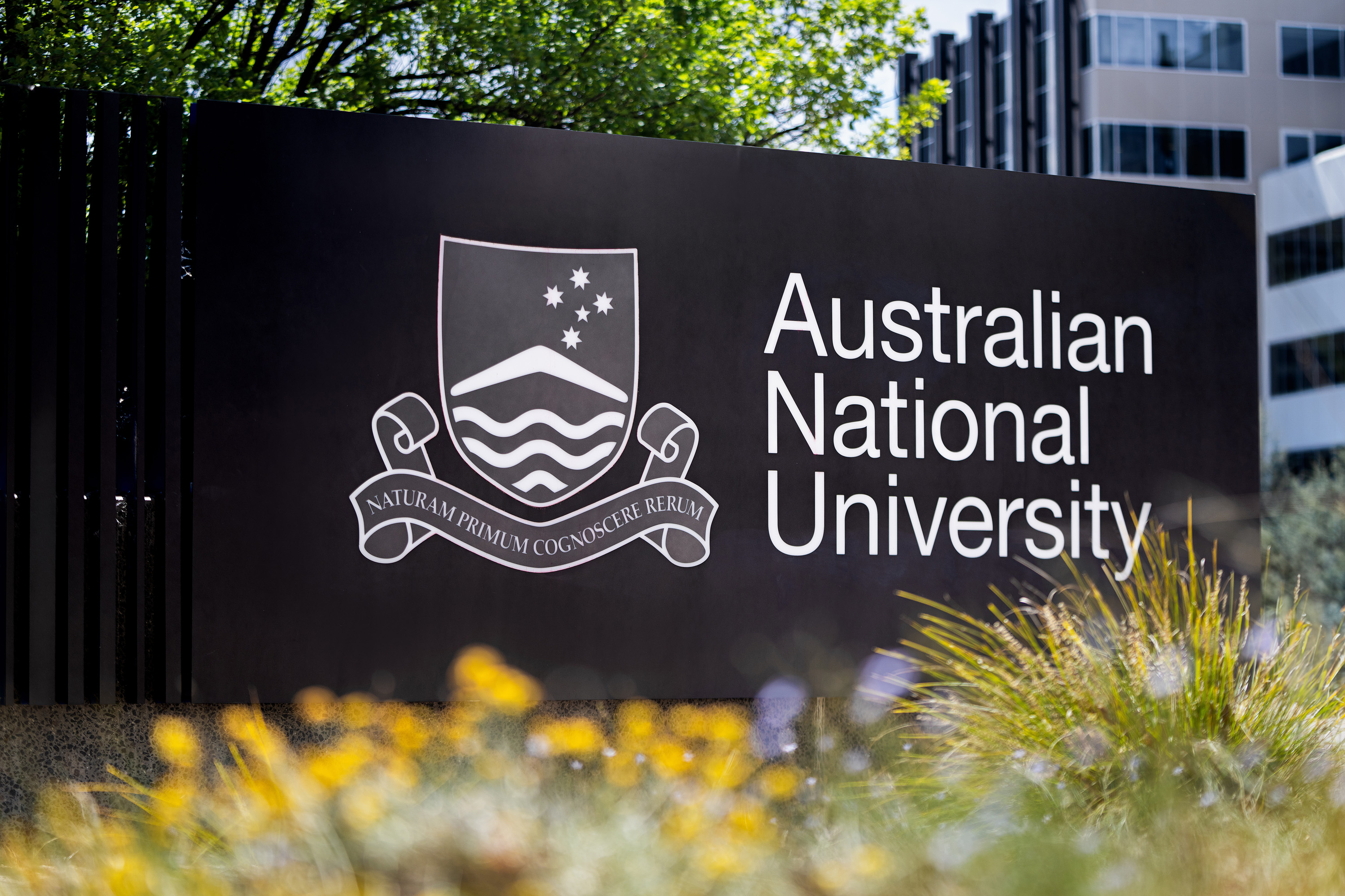 The Australian National University campus sign